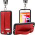 TOOVREN iPhone SE Case 2020/2022 Phone Lanyard Neck Strap for iPhone 8 Case with Card Holder iPhone 7 Wallet Case with Kickstand Leather PU Card Holder Wallet Adjustable Phone Necklace Red
